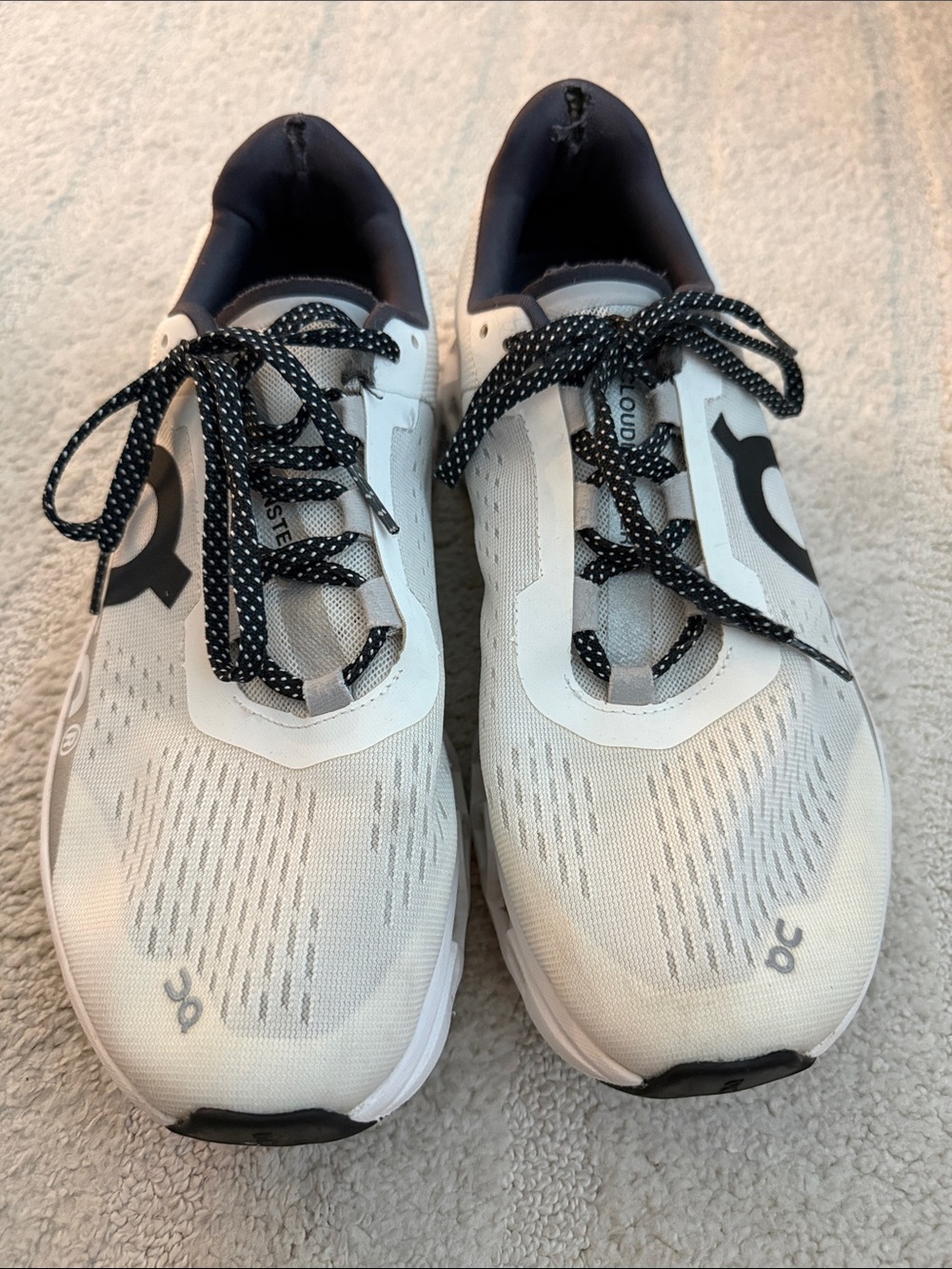 On Running CloudMonster Men's White and Black Athletic Shoes